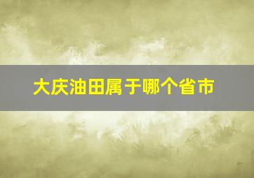 大庆油田属于哪个省市