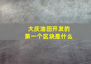 大庆油田开发的第一个区块是什么