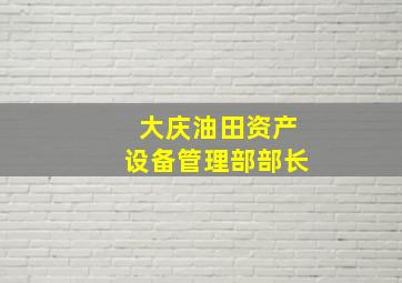 大庆油田资产设备管理部部长