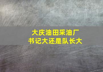 大庆油田采油厂书记大还是队长大