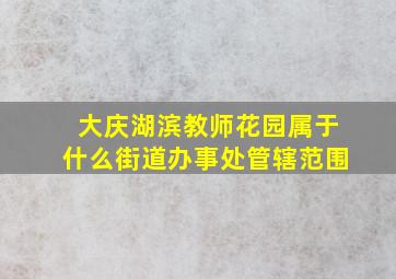 大庆湖滨教师花园属于什么街道办事处管辖范围