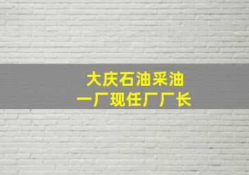 大庆石油采油一厂现任厂厂长