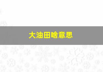 大油田啥意思