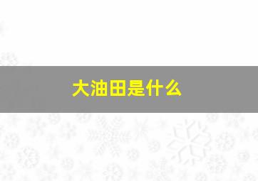 大油田是什么