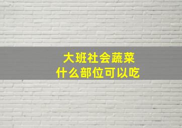 大班社会蔬菜什么部位可以吃