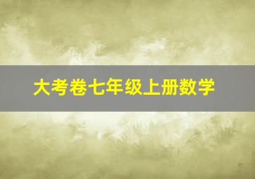 大考卷七年级上册数学