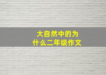 大自然中的为什么二年级作文