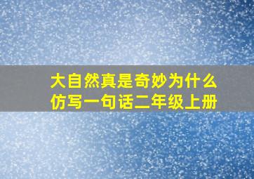 大自然真是奇妙为什么仿写一句话二年级上册