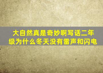 大自然真是奇妙啊写话二年级为什么冬天没有雷声和闪电