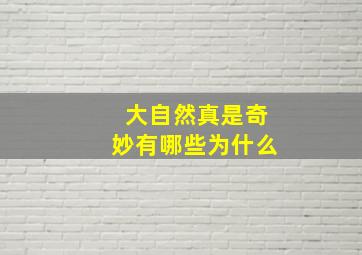 大自然真是奇妙有哪些为什么