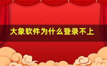 大象软件为什么登录不上