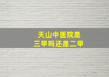 天山中医院是三甲吗还是二甲