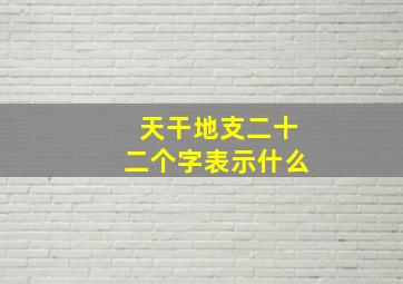 天干地支二十二个字表示什么