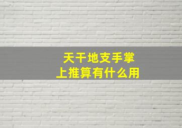 天干地支手掌上推算有什么用