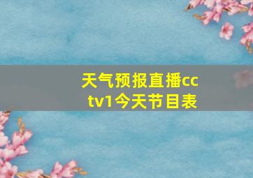 天气预报直播cctv1今天节目表