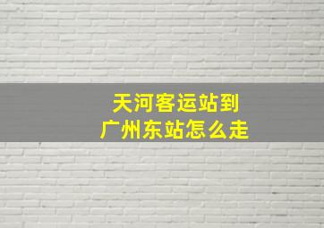 天河客运站到广州东站怎么走