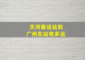 天河客运站到广州东站有多远