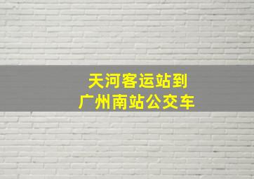 天河客运站到广州南站公交车