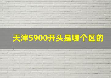 天津5900开头是哪个区的