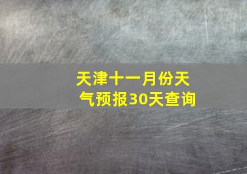 天津十一月份天气预报30天查询