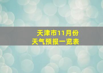 天津市11月份天气预报一览表