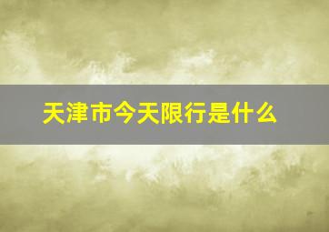 天津市今天限行是什么