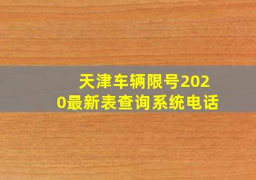 天津车辆限号2020最新表查询系统电话