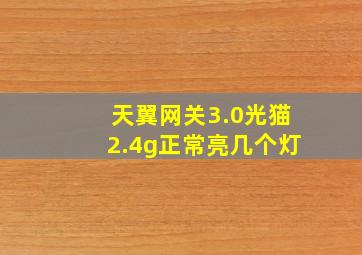 天翼网关3.0光猫2.4g正常亮几个灯