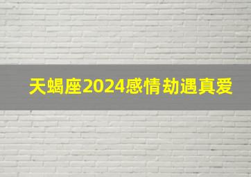 天蝎座2024感情劫遇真爱