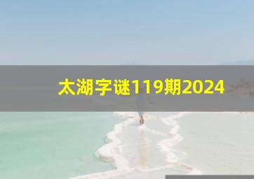 太湖字谜119期2024