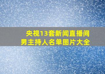 央视13套新闻直播间男主持人名单图片大全