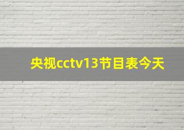 央视cctv13节目表今天