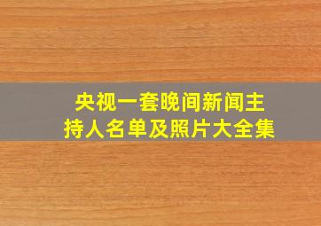 央视一套晚间新闻主持人名单及照片大全集