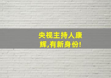 央视主持人康辉,有新身份!