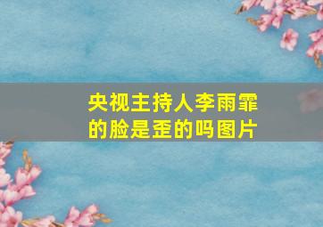 央视主持人李雨霏的脸是歪的吗图片