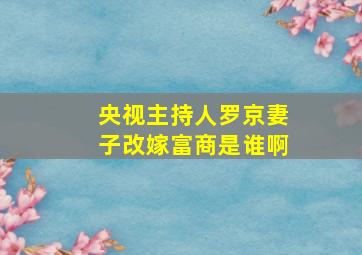 央视主持人罗京妻子改嫁富商是谁啊