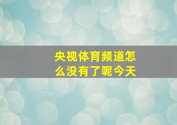 央视体育频道怎么没有了呢今天