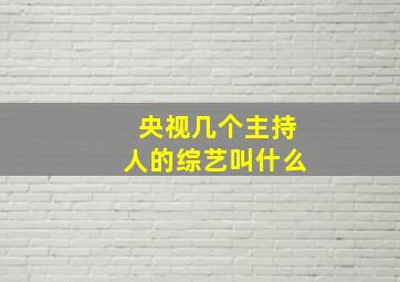 央视几个主持人的综艺叫什么