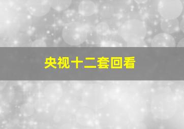 央视十二套回看