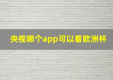 央视哪个app可以看欧洲杯