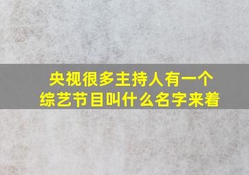 央视很多主持人有一个综艺节目叫什么名字来着