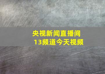 央视新闻直播间13频道今天视频