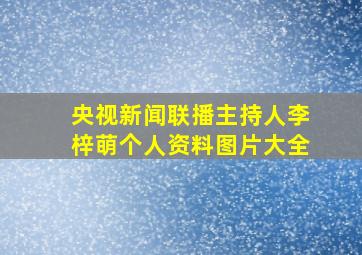 央视新闻联播主持人李梓萌个人资料图片大全