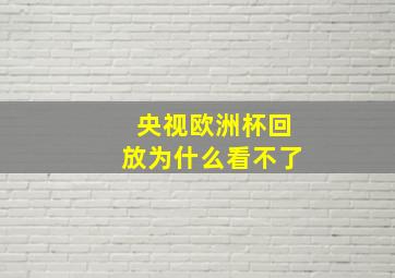 央视欧洲杯回放为什么看不了