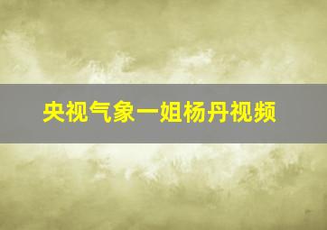 央视气象一姐杨丹视频