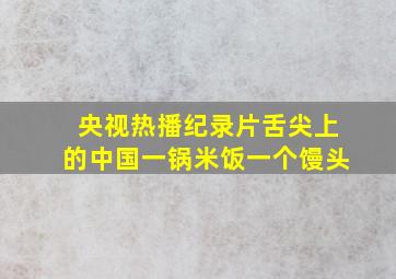 央视热播纪录片舌尖上的中国一锅米饭一个馒头