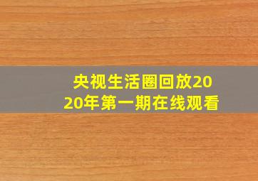 央视生活圈回放2020年第一期在线观看