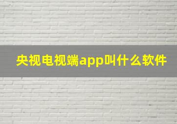 央视电视端app叫什么软件