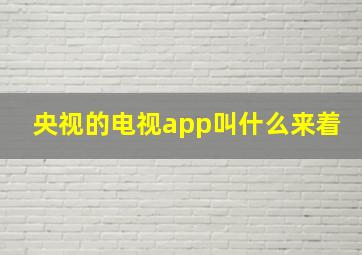 央视的电视app叫什么来着