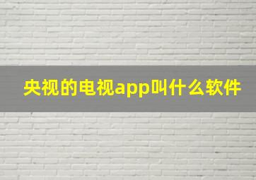 央视的电视app叫什么软件